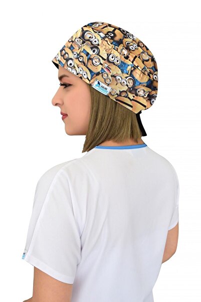 Nur Ortopedi Unisex Minyonlar Desenli Hemşire Doktor Hastane Aşçı Cerrahi Bonesi