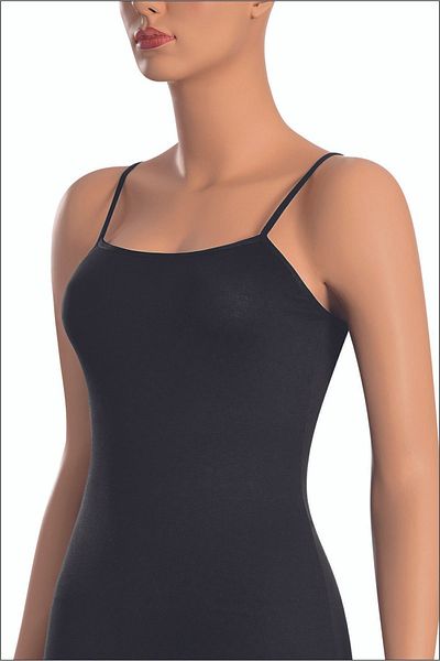 NİSYVE Square Solid Neck Cotton Lycra Thin Rope Strap Basic Women's Undershirt