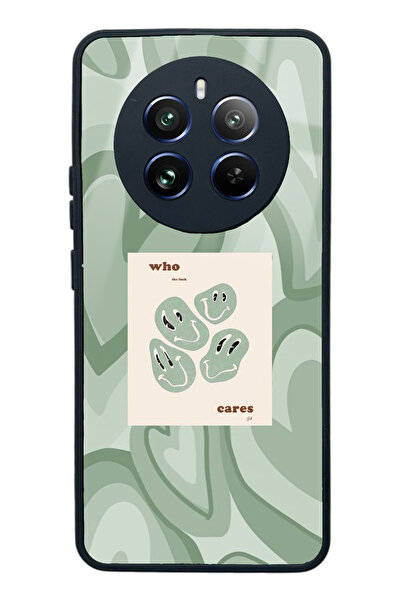 Spoyi Oppo Realme 12 Who Cares Glossy Phone Case with Green Design