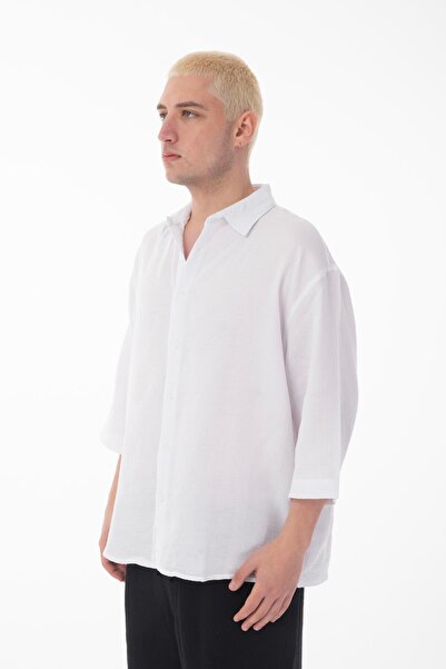 Rocqerx R-6049 Πουκάμισο μουσελίνας με κολάρο με κοντό μανίκι