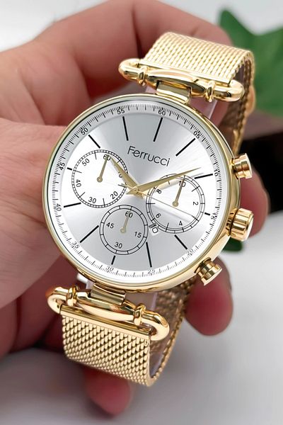 Ferrucci Men's Wristwatch Steel Mesh Strap