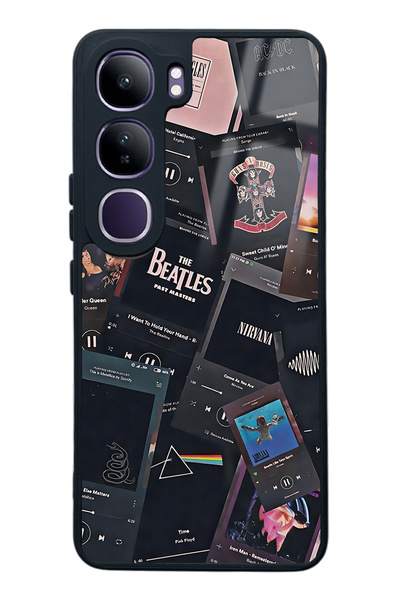 Spoyi Vivo V40 Lite Retro Music Tasarımlı Glossy Telefon Kılıfı