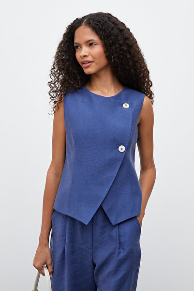 urban focus Crew Neck Double Breasted Vest