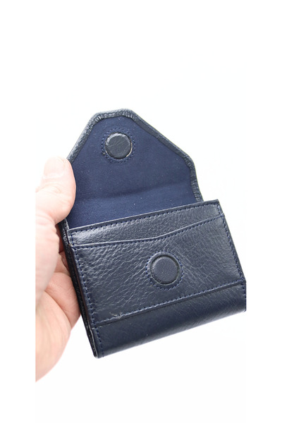 willpolo Шкіряний чохол 12 відділень темно-синій гармошка конверт модель для кредитних карток