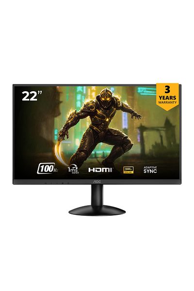 Aoc شاشة ألعاب 22b30hm2، 22 بوصة، IPS، FHD 100 هرتز، HDMI، حامل قابل للتعديل للارتفاع والإمالة والدوران،