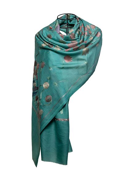 CASHMERE AND SİLK MAWLANA 85%Casmide 15% Silk Embroidered Shal