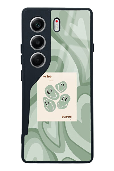 Spoyi Tecno Camon 40 Who Cares Green Tasarımlı Glossy Telefon Kılıfı