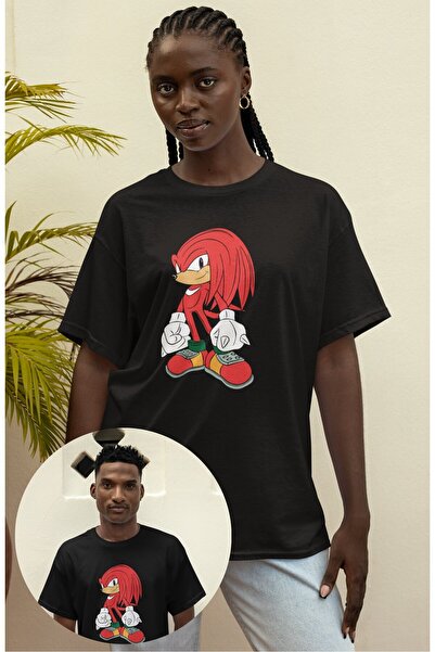 CNGZSHOP تي شيرت مطبوع عليه مفاصل Ekidne للجنسين، تي شيرت كبير الحجم بطابع كرتوني سونيك