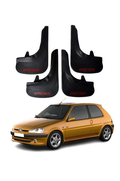 SONİKON LİNE Peugeot 106 Compatible Racing Written 4-Piece Dust Cover Mudguard Mudguard Modified