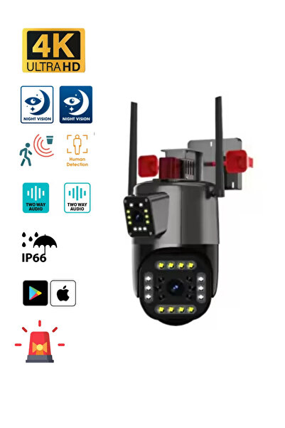 Genel Markalar Blic Çift Kameralı Hareket Takipli Gece Sensörlü Çift Siren Su...