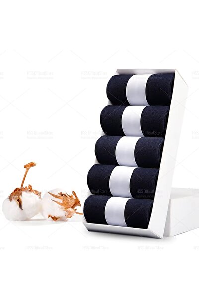 delis Комплект от 5 чифта мъжки чорапи, Ss0129, тъмносин, универсален размер