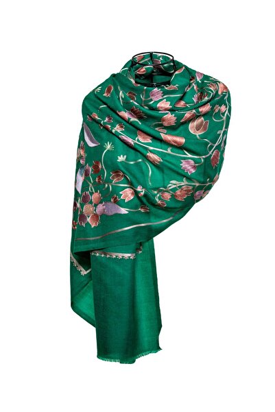 CASHMERE AND SİLK MAWLANA 85% CAŞMIR 15% MĂTASE ŞAL brodat