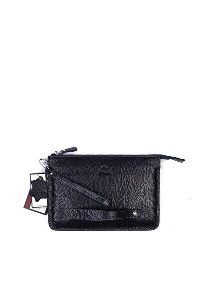 Aka Deri Navy Blue Leather Handbag 122 62