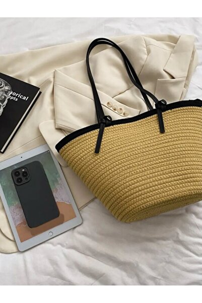 Katusa Γυναικεία τσάντα παραλίας Milky Brown - Μαύρη Σχεδίαση