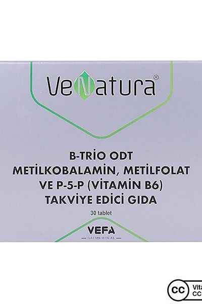 VeNatura B-Trio Odt Methylcobalamin Methyl Folate and Vitamin B6 30 Tablets