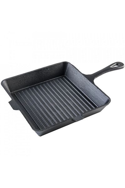 Cooking by Heinner Pure cast iron grill pan, 25 x 4.7 cm, Black