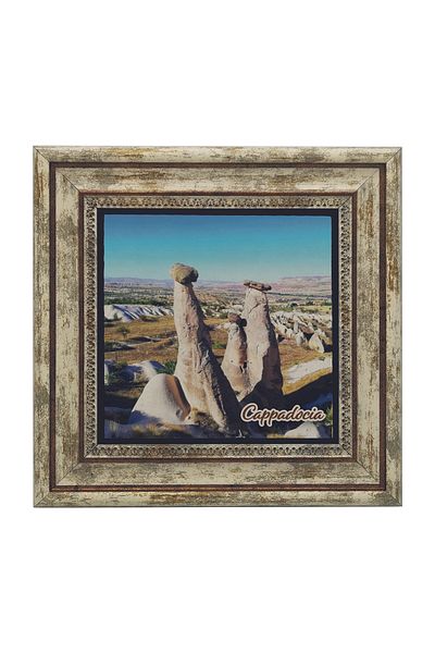 Sadrazam Cappadocia Ürgüp Fairy Chimneys (Three Beauties) - Printed Natural Stone Painting (25 X 25 Krt-158)