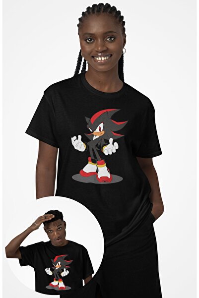 CNGZSHOP تي شيرت مطبوع عليه ظل القنفذ للجنسين، تي شيرت كبير الحجم بطابع كرتوني سونيك
