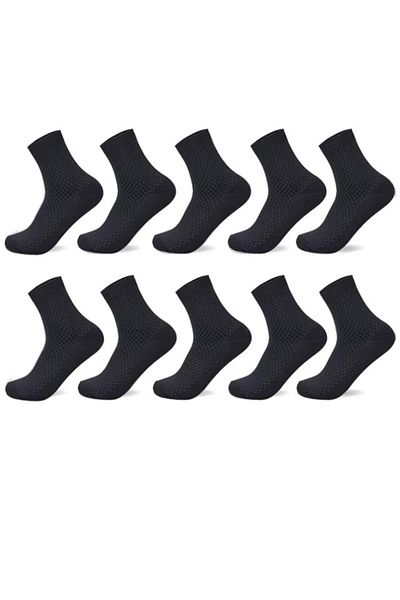 delis Set 10 perechi de sosete pentru barbati, Gri inchis, marime universala 40-45