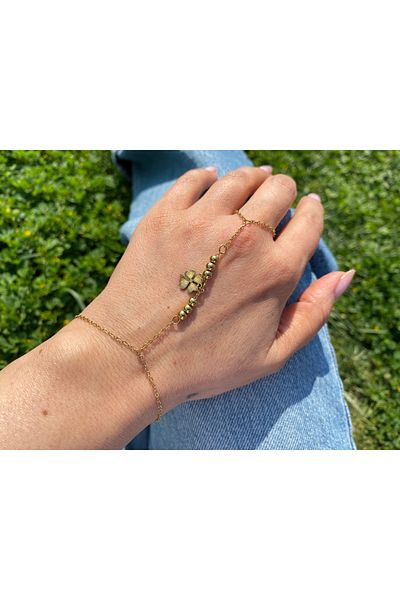 kurukafagift Steel Shahmaran Clover Luck Model Gold Color