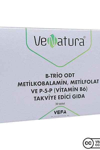 VeNatura B-Trio Odt Methylcobalamin Methyl Folate and Vitamin B6 30 Tablets