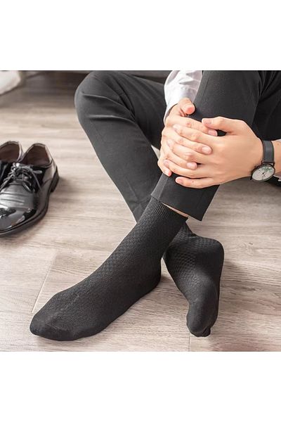 delis Set of 10 Pairs of Socks for Men, Ss007, Dark Grey/Black, Universal Size