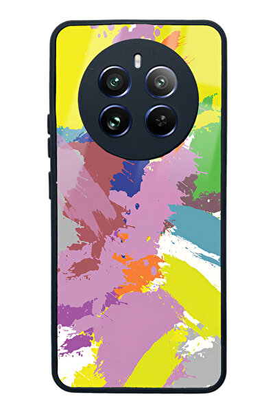 Spoyi Oppo Realme 12 Colored Brush Design Glossy Phone Case