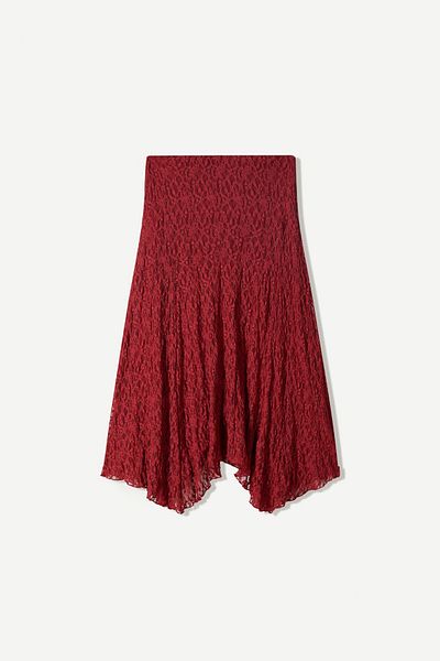 Bershka Blonde lace midi skirt