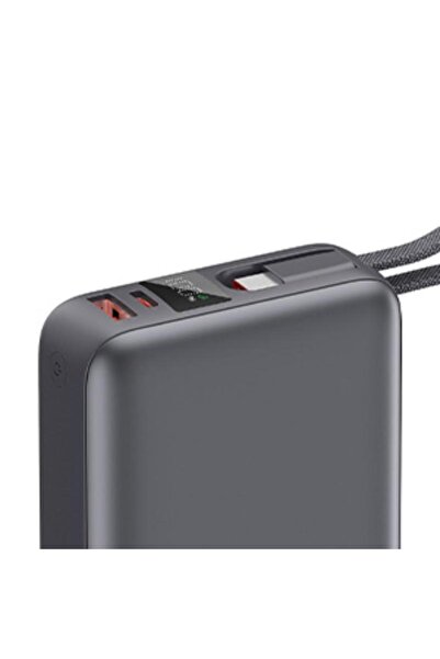 iOsuite Mini 20,000mAh Power Bank | Super Fast 22.5W Charge | Dual Ports + Built-in Cables Gray