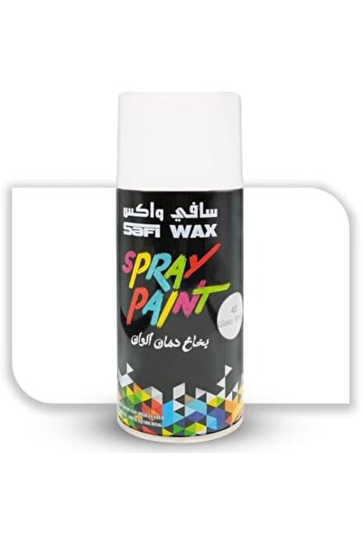 SAFI WAX Spray Paint Gloss White for Wall Wood Metal Glass Canvas Quick Dry Gloss Finish - 400ml
