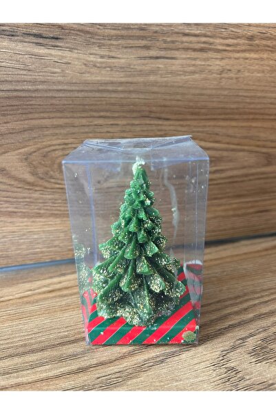 ALBATROSHOME Yılbaşı Ağacı Şeklinde Dekoratif Yeşil Mum