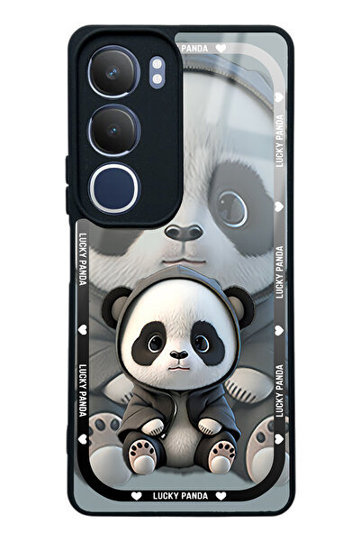 Spoyi Vivo Y19s White lucky panda Tasarımlı Glossy Telefon Kılıfı