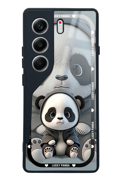 Spoyi Tecno Camon 40 White lucky panda Tasarımlı Glossy Telefon Kılıfı