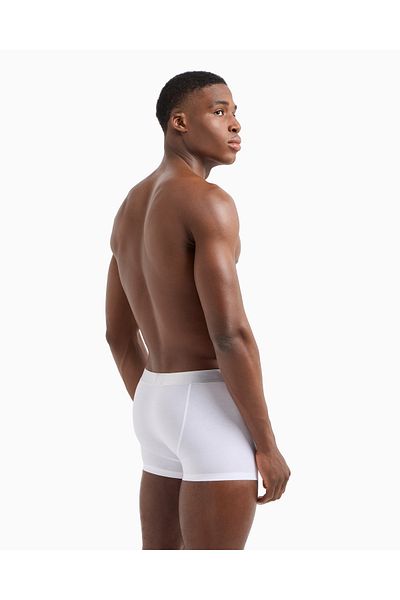 Emporio Armani Ανδρικό Soft Modal Περιεχόμενο με λογότυπο Λευκό Boxer με ελαστική ζώνη EM 000363   AF10783-U0002