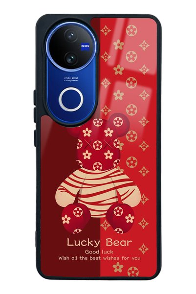Spoyi Vivo V50 Red Lucky Bear Design Glossy Phone Case