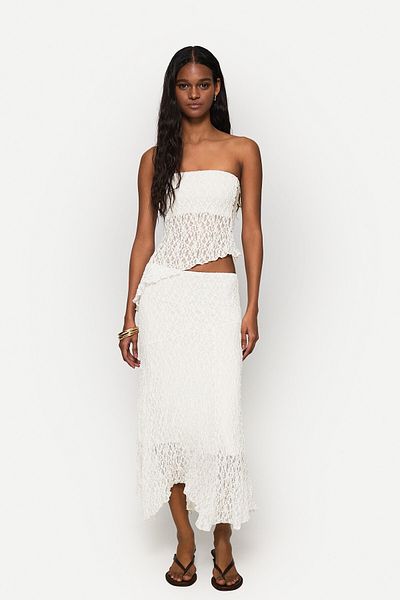 Bershka Blonde lace midi skirt