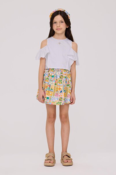 Tyess BG Store Kız Çocuk Desenli Etek