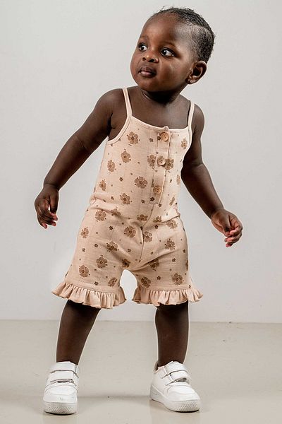 bombe Baby Kids Salmon Cotton Rope Strap Comfortable Jumpsuit Salopet Trend Fashion Bottom Top Set Jumpsuit