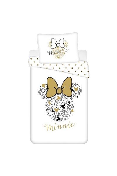 Minnie Mouse Set 2 piese lenjerie de pat, Husa pilota, 140x200 cm, husa perna, 70x90 cm, Multicolor, Minnie Mouse