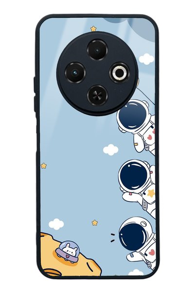 Spoyi غلاف هاتف لامع بتصميم رائد فضاء صغير لهاتف Tecno Spark 30C