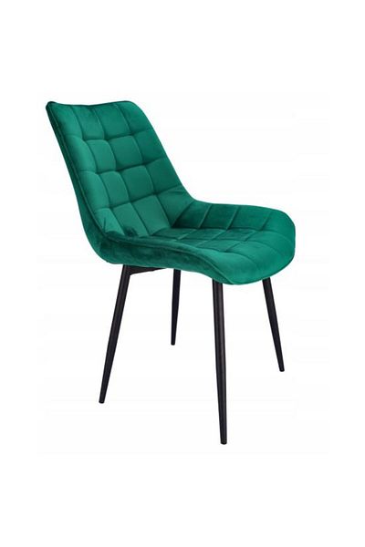 Bijumix Aksesuar Scaun de bucătărie/living, metalic, catifea, verde, 53x63x83 cm, cețos