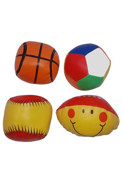 Depox Set of 4 juggling balls, polyurethane foam, 140 g, multicolor