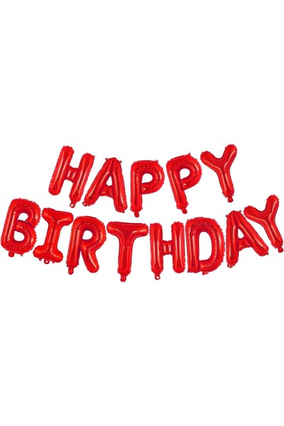 Flippy Metallic Foil Balloon Set - "Happy Birthday" Letters 40 cm, Red