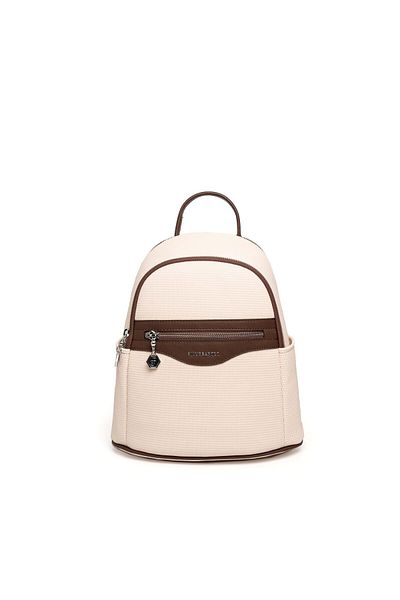 Silver Polo Ασημί & Polo Beige - Καφέ SP1161 Γυναικείο σακίδιο πλάτης