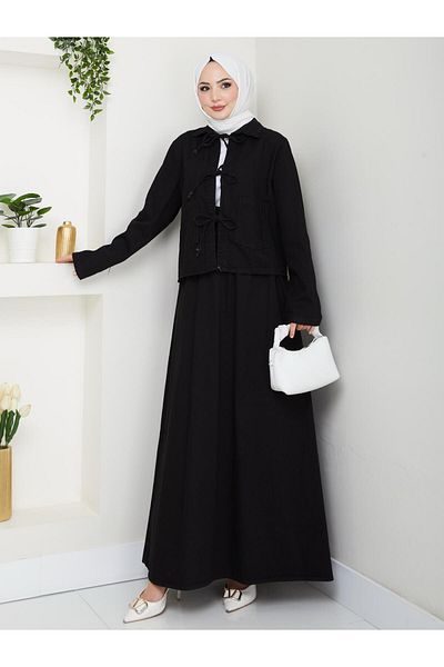 VOLT CLOTHİNG Women's Bow Skirt Denim Suit