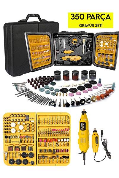 ROWERMAX 350 Parça Çift Makinalı Gravür Oyma Dremel Taşlama Zımpara 130 W