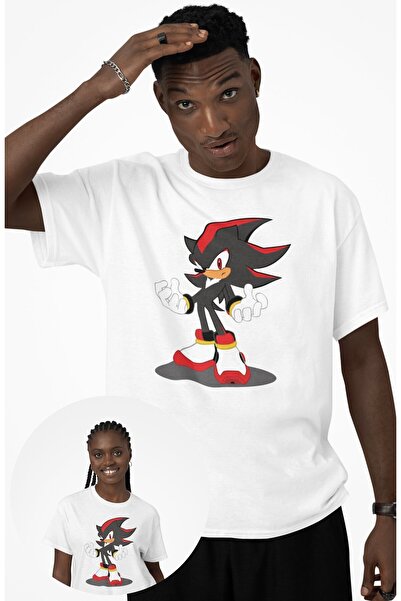 CNGZSHOP تي شيرت مطبوع عليه ظل القنفذ للجنسين، تي شيرت كبير الحجم بطابع كرتوني سونيك