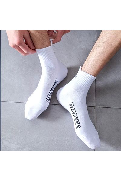 delis Set of 5 Pairs of Socks for Men, Ss019, White, Universal Size