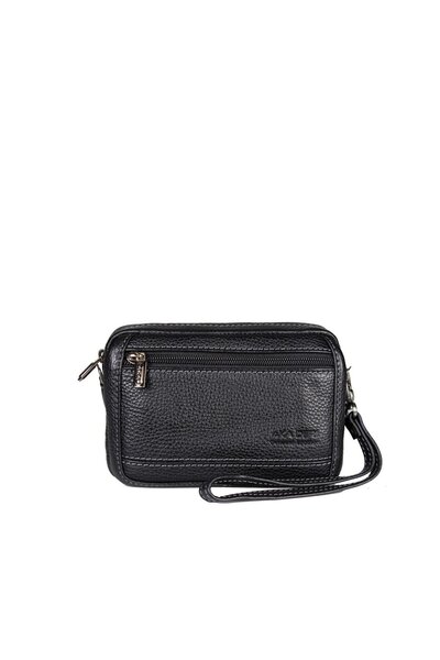 Aka حقيبة يد جلدية سوداء 112 2