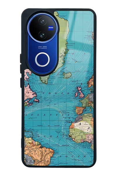 Spoyi Vivo V50 Atlantic Map Design Glossy Phone Case